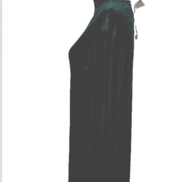 Dress.com Womens Green Velvet Long-Sleeve V-Neck Dress M Party Prom Whimsigoth - Picture 2 of 7